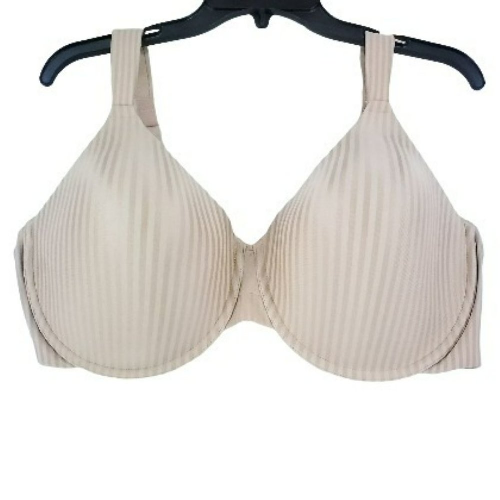 Playtex Perfectly Smooth Full Figure Underwire Bra Size 44DD Nude Stripe